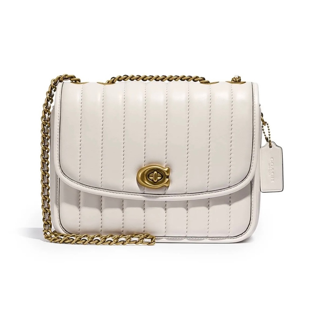 Coach Quilted Leather Madison Bag Chalk NTW